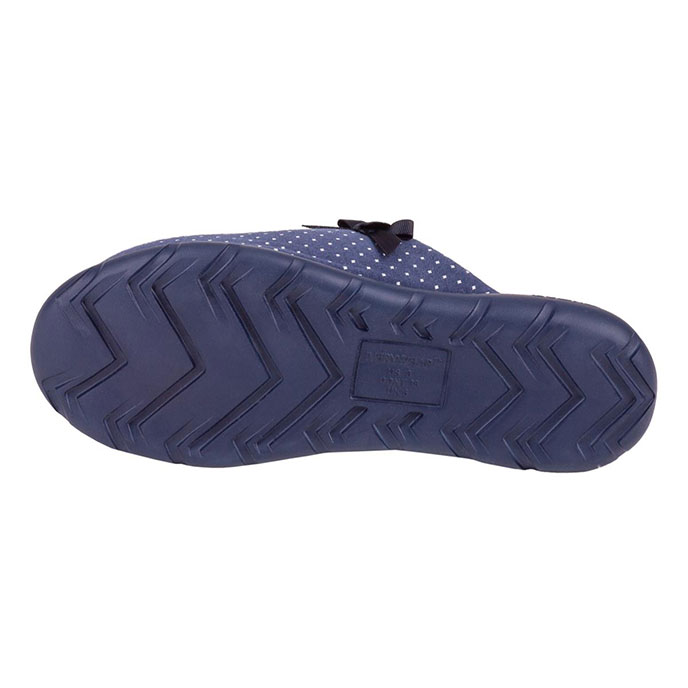 Isotoner Ladies iso-flex Spotted Mules Navy Spot Extra Image 5